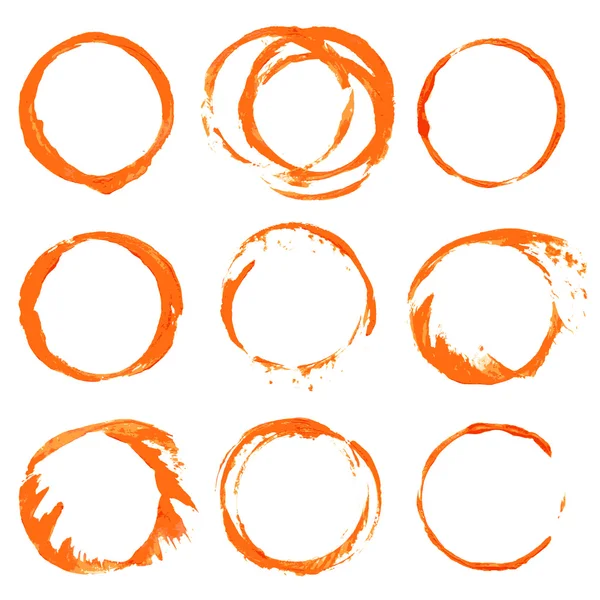 Vector orange circle prints on paper — Stock Vector