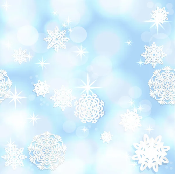 Fondo de Navidad azul brillante sin costuras — Vector de stock