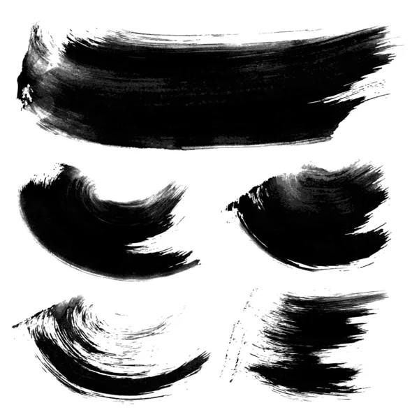 Реалістичні штрихи текстури чорних гуаш 1 — стоковий вектор