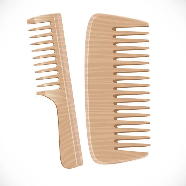 Wooden comb isolated on white background — Stock Vector