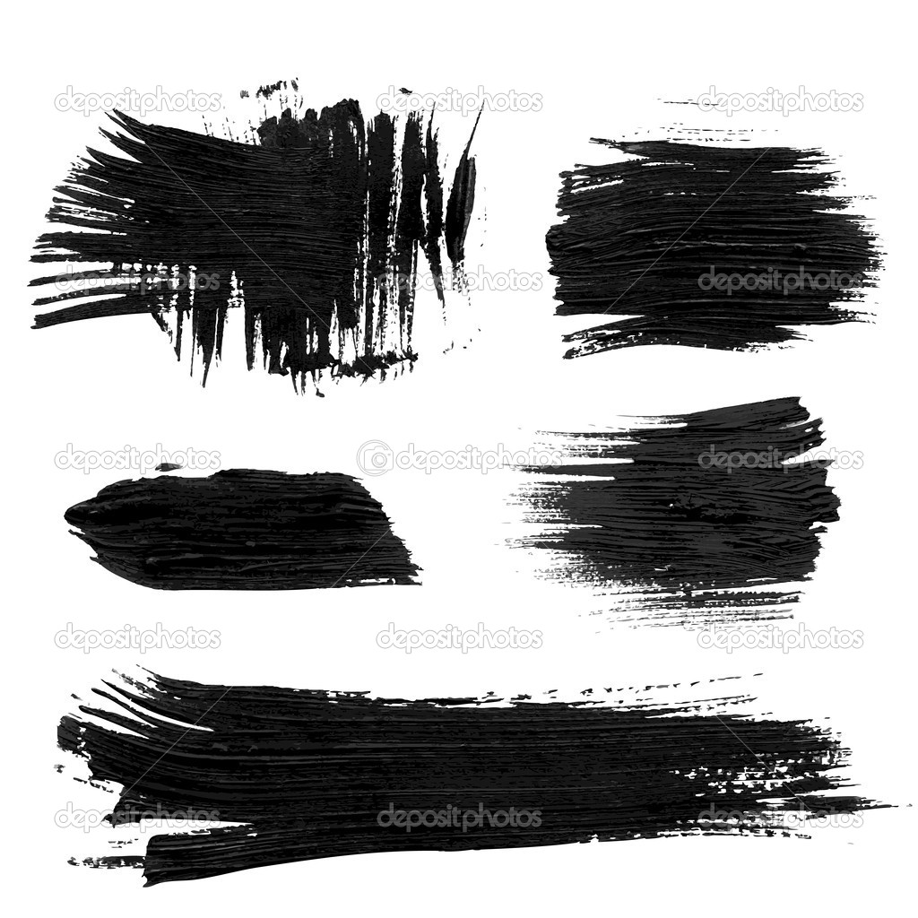 Chaotic rough realistic brush strokes with thick paint 1. Vector