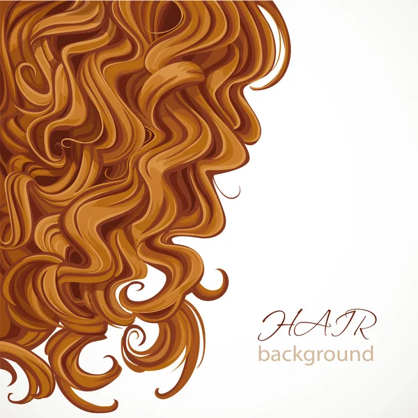 Background with curly brown hair — Stock Vector