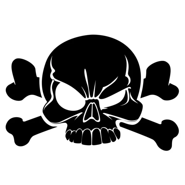 Skull and bones sign of the danger — Stock Vector