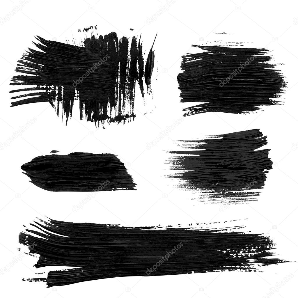 Chaotic rough realistic brush strokes with thick paint 1. Vector