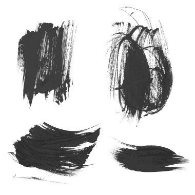 Set realistic paint strokes drawn on paper 5. vector clipart