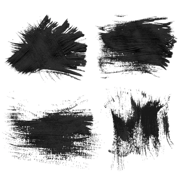 Realistic black gouache texture strokes 3 — Stock Vector