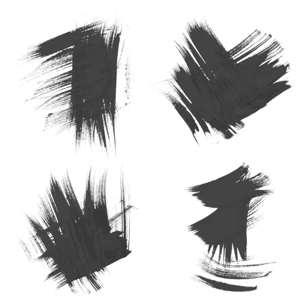 Instellen realistische penseelstreken getekend op papier 2. vector — Stockvector