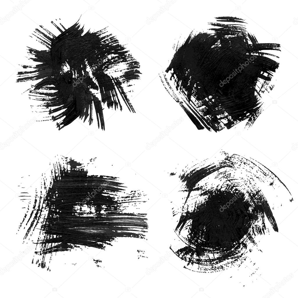 Chaotic rough realistic brush strokes with thick paint. Vector d