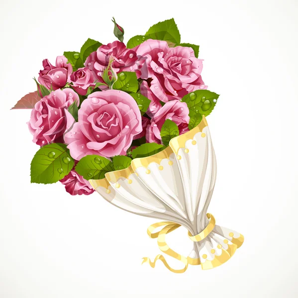 ピンクのバラはバレンタインの日ギフト — ストックベクタ