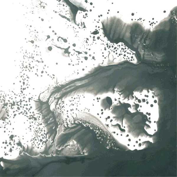 Peinture humide en noir et blanc en technique monotypique — Image vectorielle