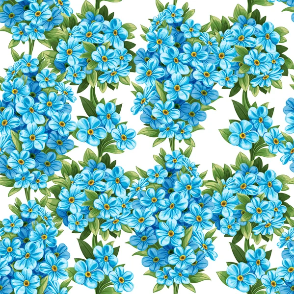 Seamless pattern of forget-me-not — Stock Vector