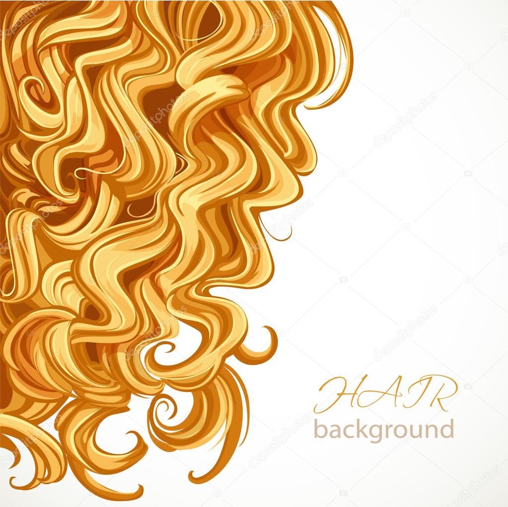 Background with blond curly hair