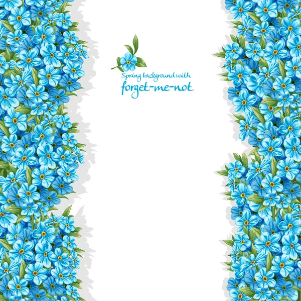 Spring forget-me-not borders — Stock Vector