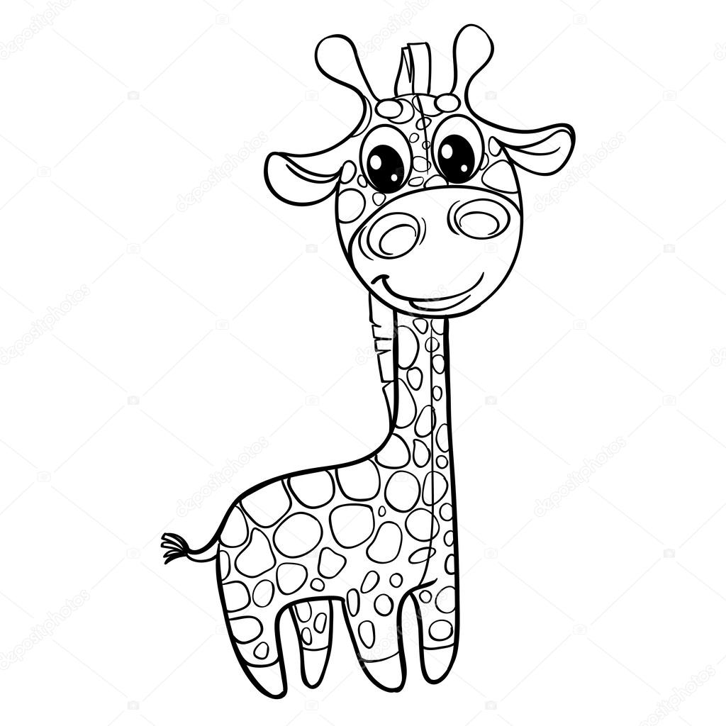 Outline baby giraffe — Stock Vector © yadviga #42460883