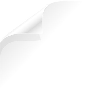 boş bir beyaz sayfa curl