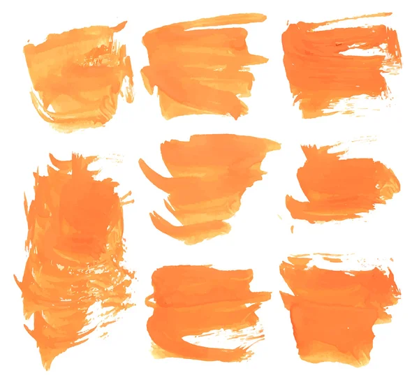 Smears orange paint — Stock Vector