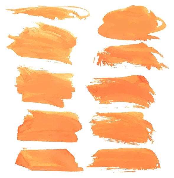 Manchas de pintura naranja — Vector de stock