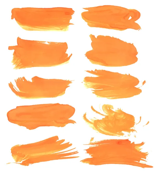 Strokes orange paint — Stock Vector