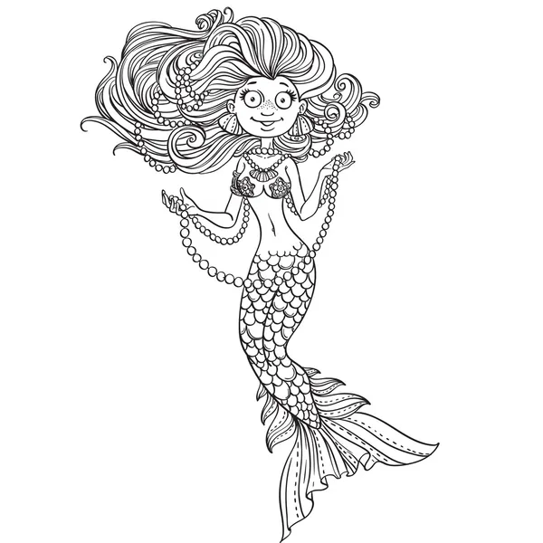 Beautiful mermaid — Stock Vector
