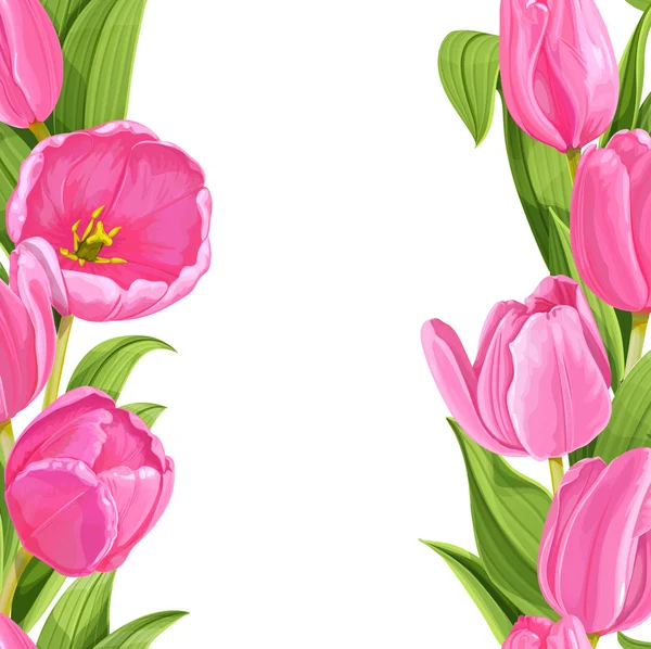 Pink tulips background — Stock Vector