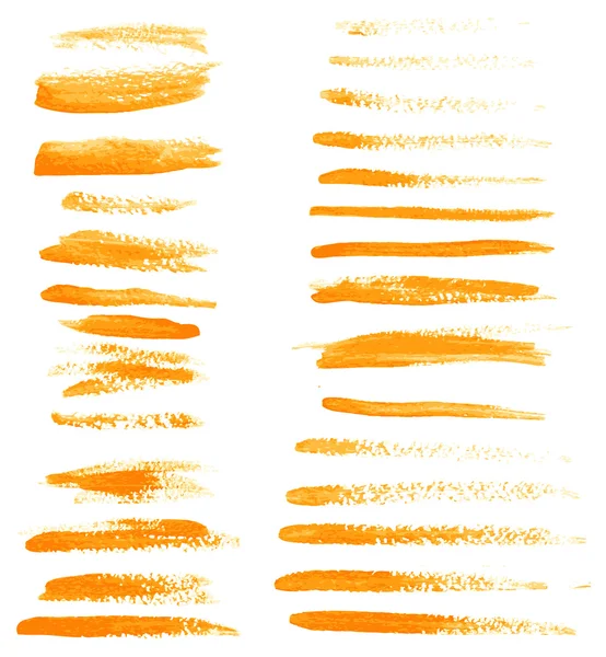 Orange dry brush strokes — Stock Vector