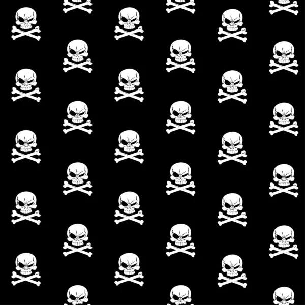 Grin Jolly Roger fondo sin costuras — Vector de stock