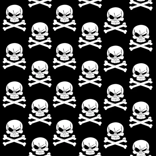 Grin Jolly Roger seamless background — Stock Vector