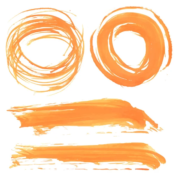 Pomarańczowe okrągłe obrysy farby — Wektor stockowy