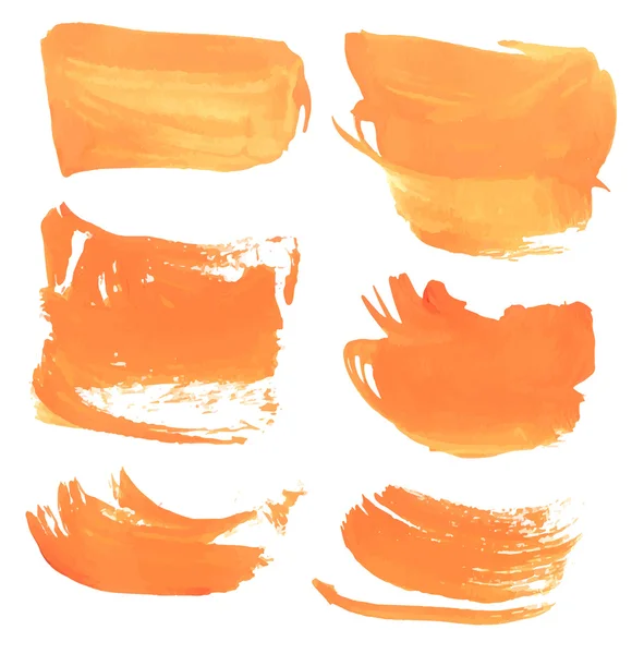 Strokes orange paint — Stock Vector