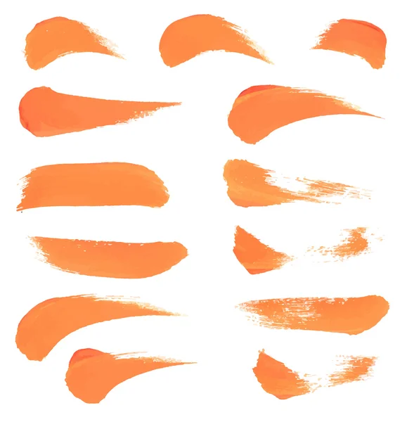 Strokes orange paint — Stock Vector