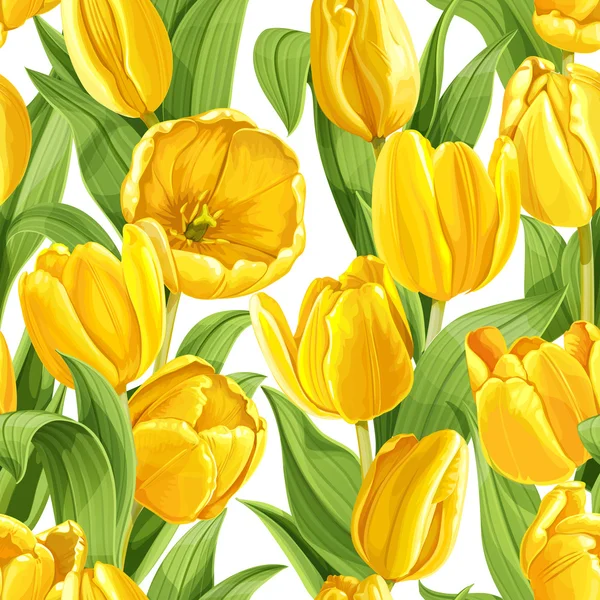 Seamless pattern of tulips — Stock Vector