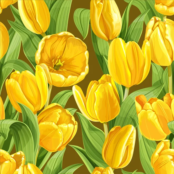 Seamless pattern of tulips — Stock Vector