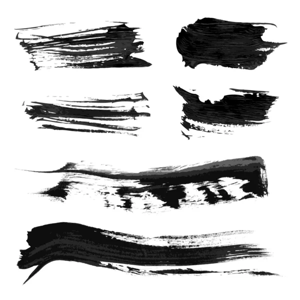 Black paint strokes — Stock Vector