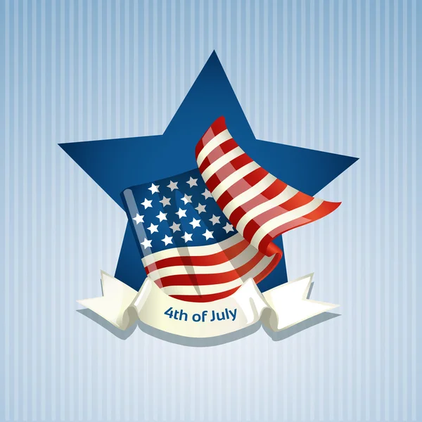 Bandiera americana nel giorno dell'indipendenza USA — Vettoriale Stock