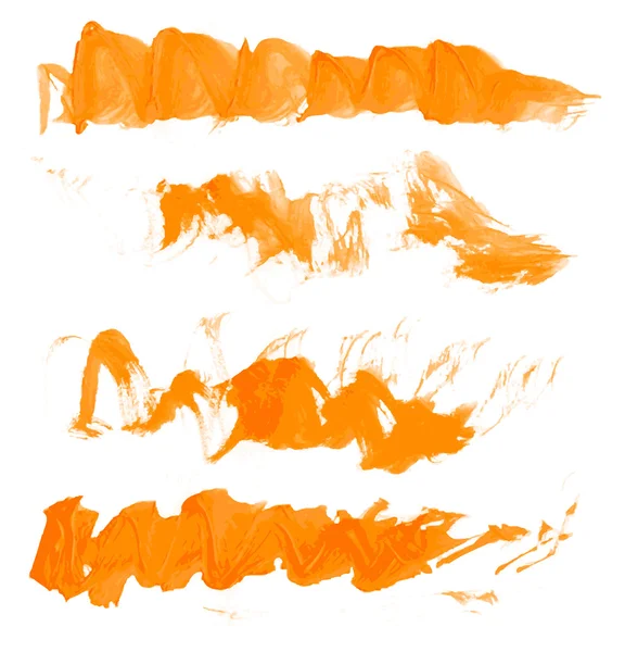 オレンジ色のペイント ストローク — ストックベクタ