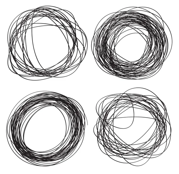 Cirkels getekend in potlood — Stockvector
