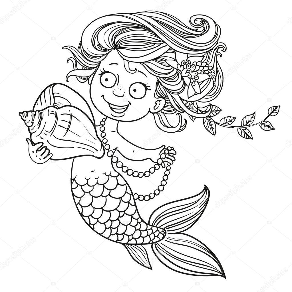 Mermaid holding a shell