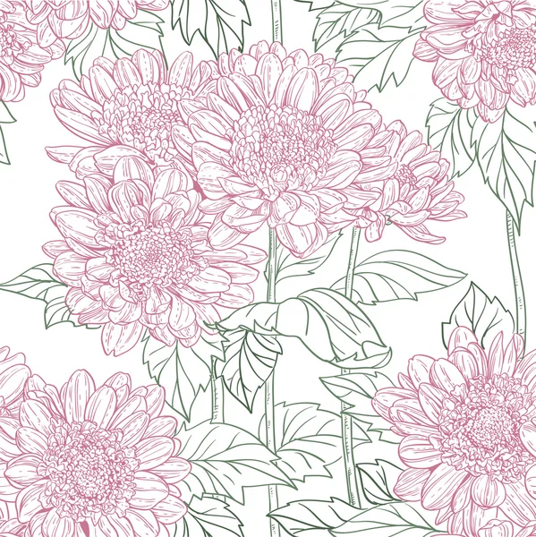 Chrysanthème de modèle sans couture — Image vectorielle