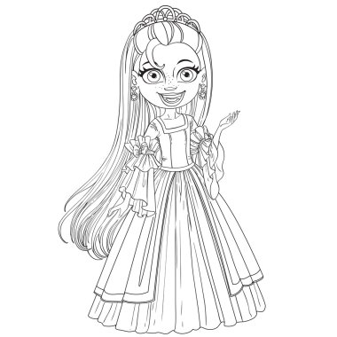 Little princess in tiara and ball gown