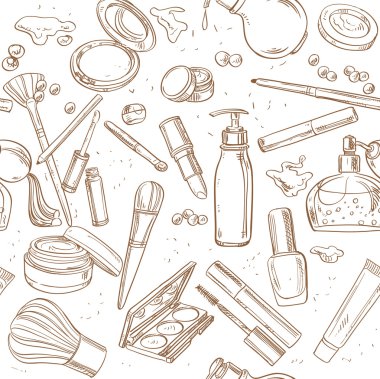 Dikişsiz desen karalamalar kozmetik