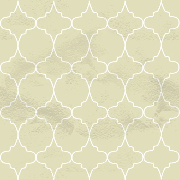 Patrón beige sin costuras de la rejilla ornamental — Vector de stock