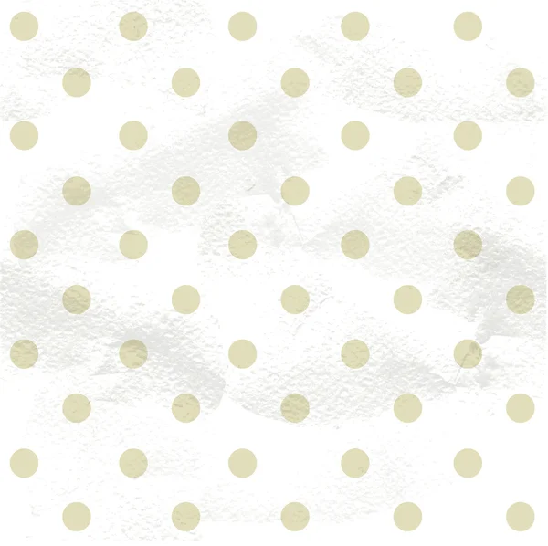 Vintage witpatroon in beige polka dot — Stockvector