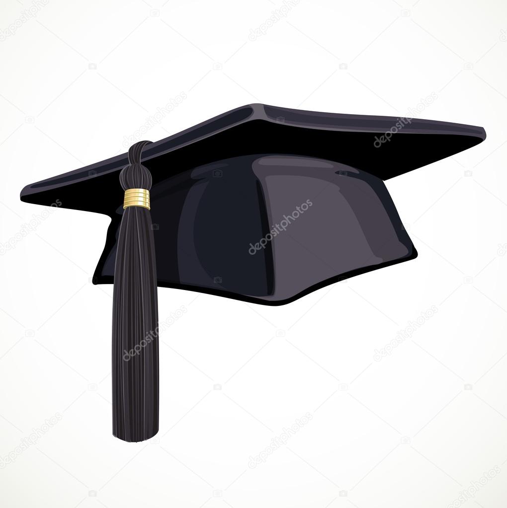 Black Academic hat with a tassel