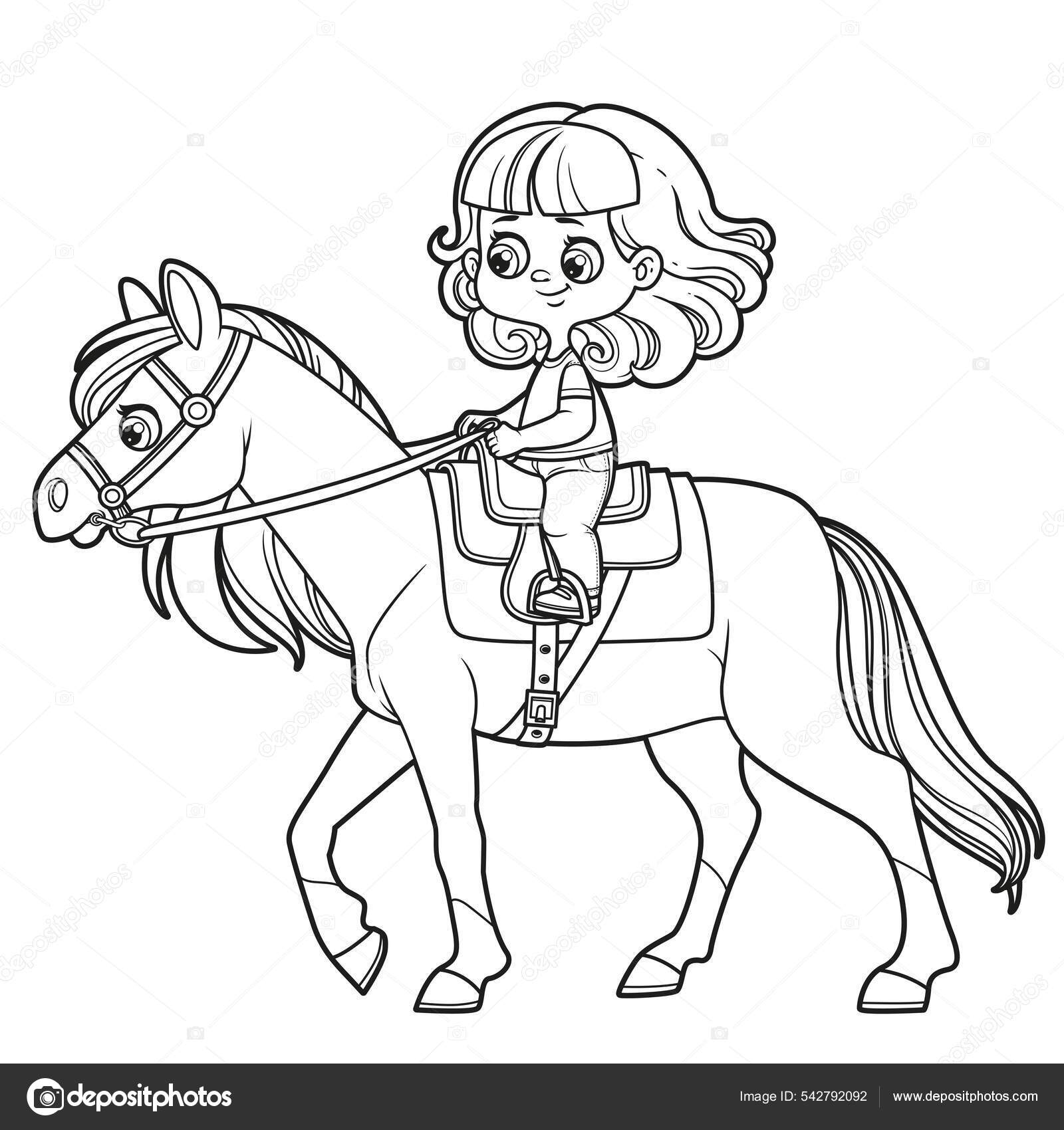 Desenhos para colorir de desenho de um cavalo com sua sela para colorir  