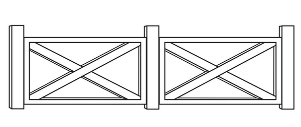 Kerítés Keresztezett Rúd Körvonalazott Színező Oldal Fehér Háttér — Stock Vector