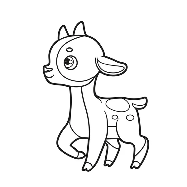 Roztomilý Kreslený Koza Obrys Pro Zbarvení Stránky Bílém Pozadí — Stockový vektor