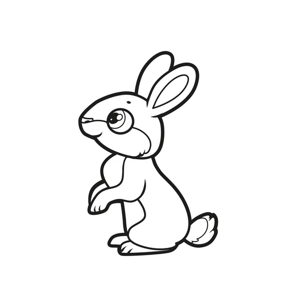 Cute Cartoon Rabbit Outlined Coloring Book White Background — Stock Vector