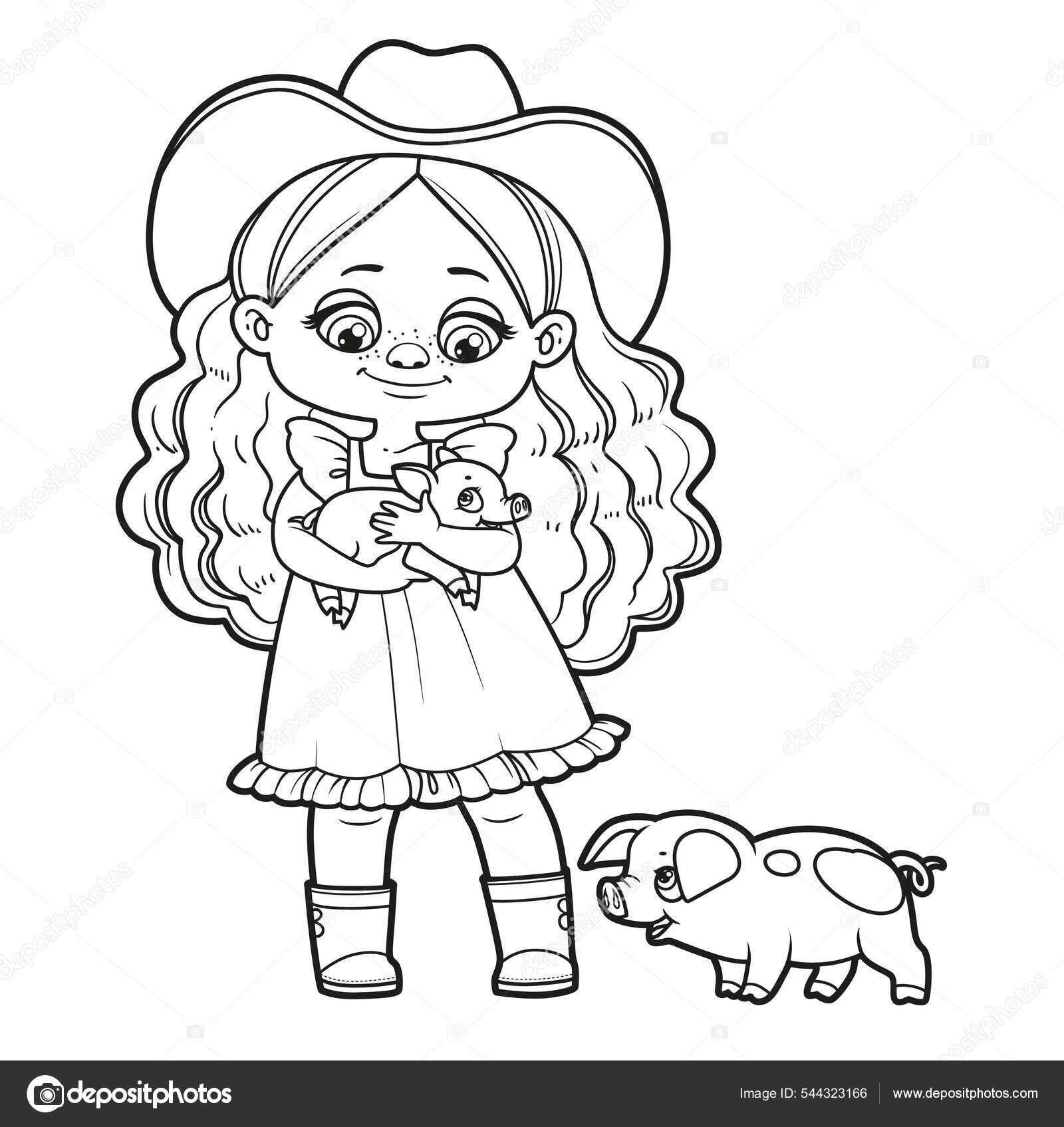 Desenho desenhado à mão desenho cartoon kawaii para colorir