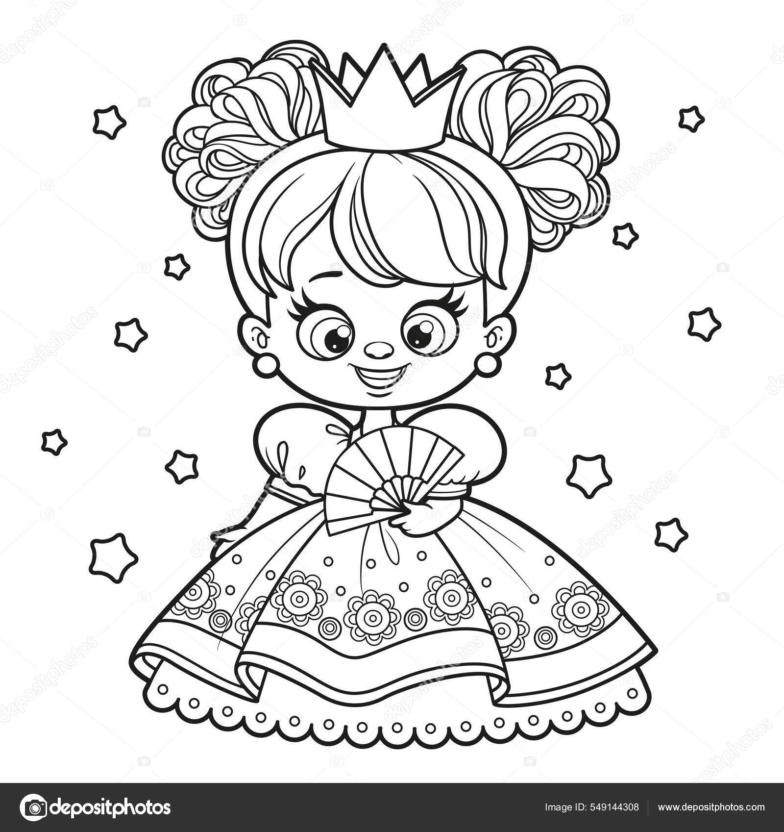 Páginas para colorir princesas linhas de desenho animado meninas