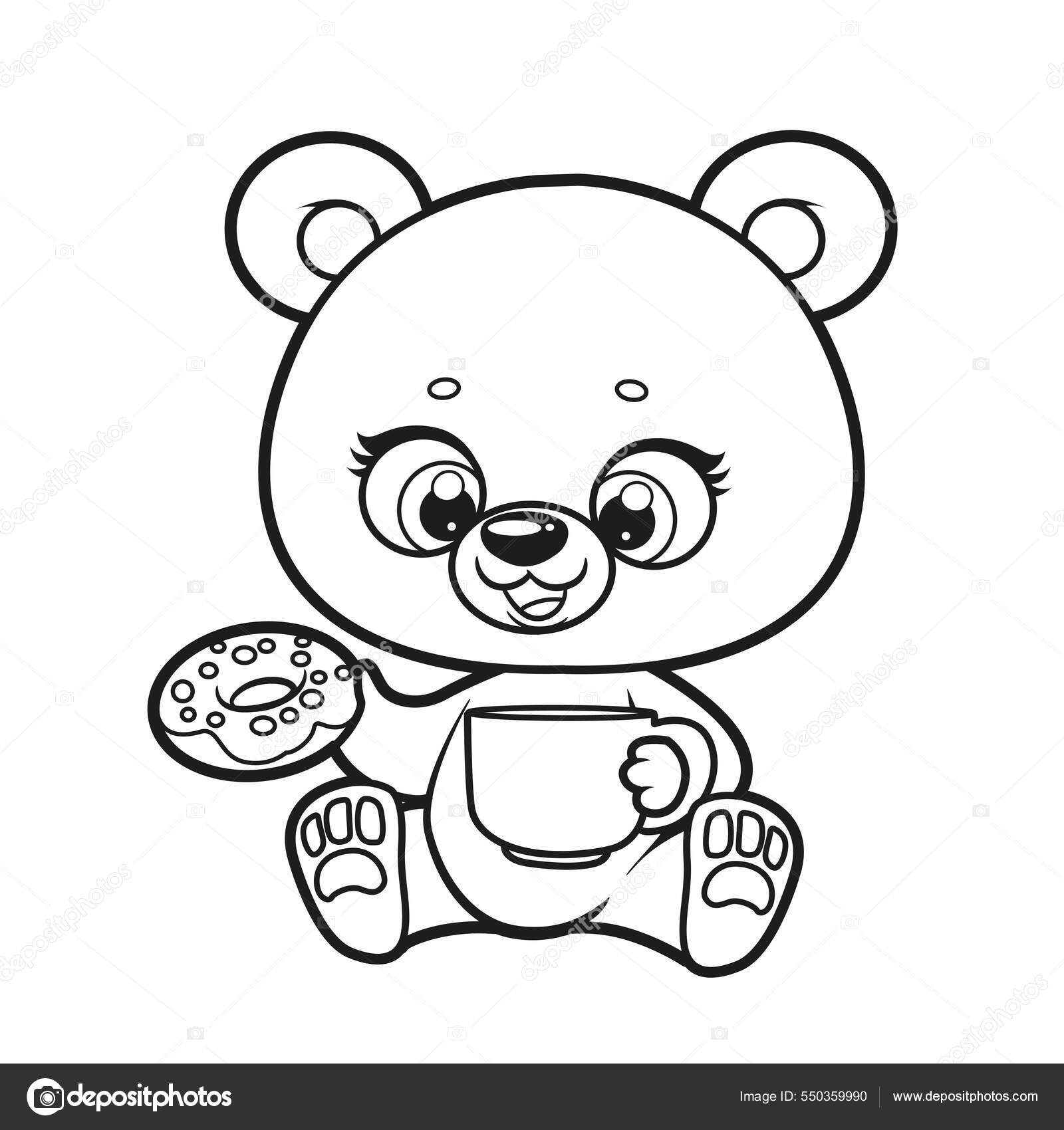 Desenhos para colorir de desenho de um urso fofo para colorir online  